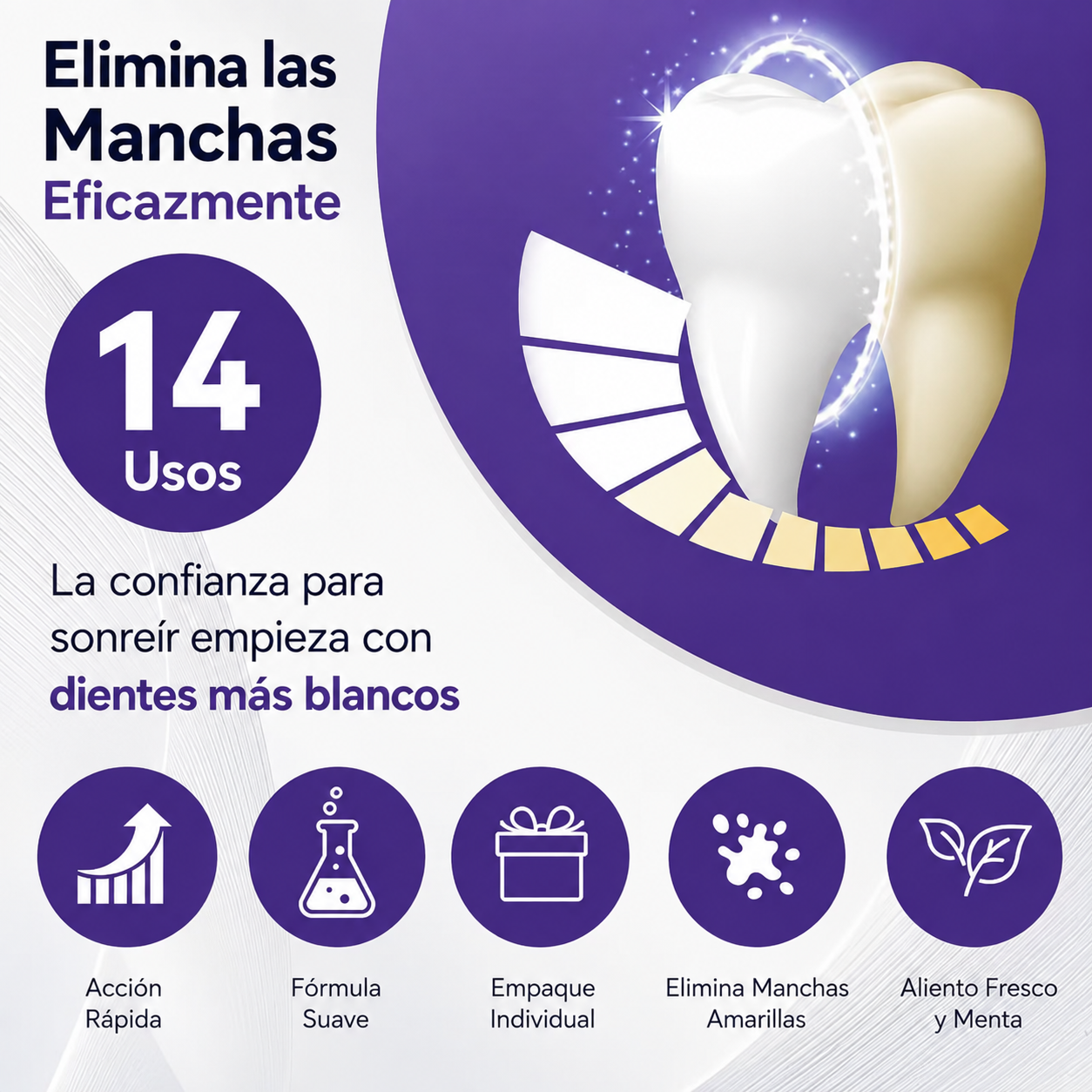 Tiras Blanqueadoras para Eliminar Manchas Amarillas