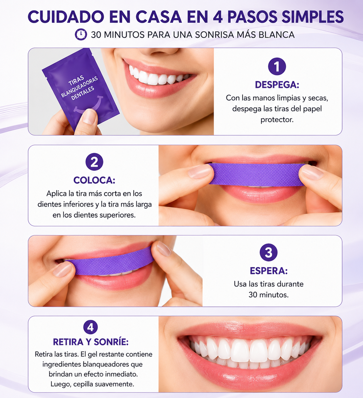 Tiras Blanqueadoras para Eliminar Manchas Amarillas