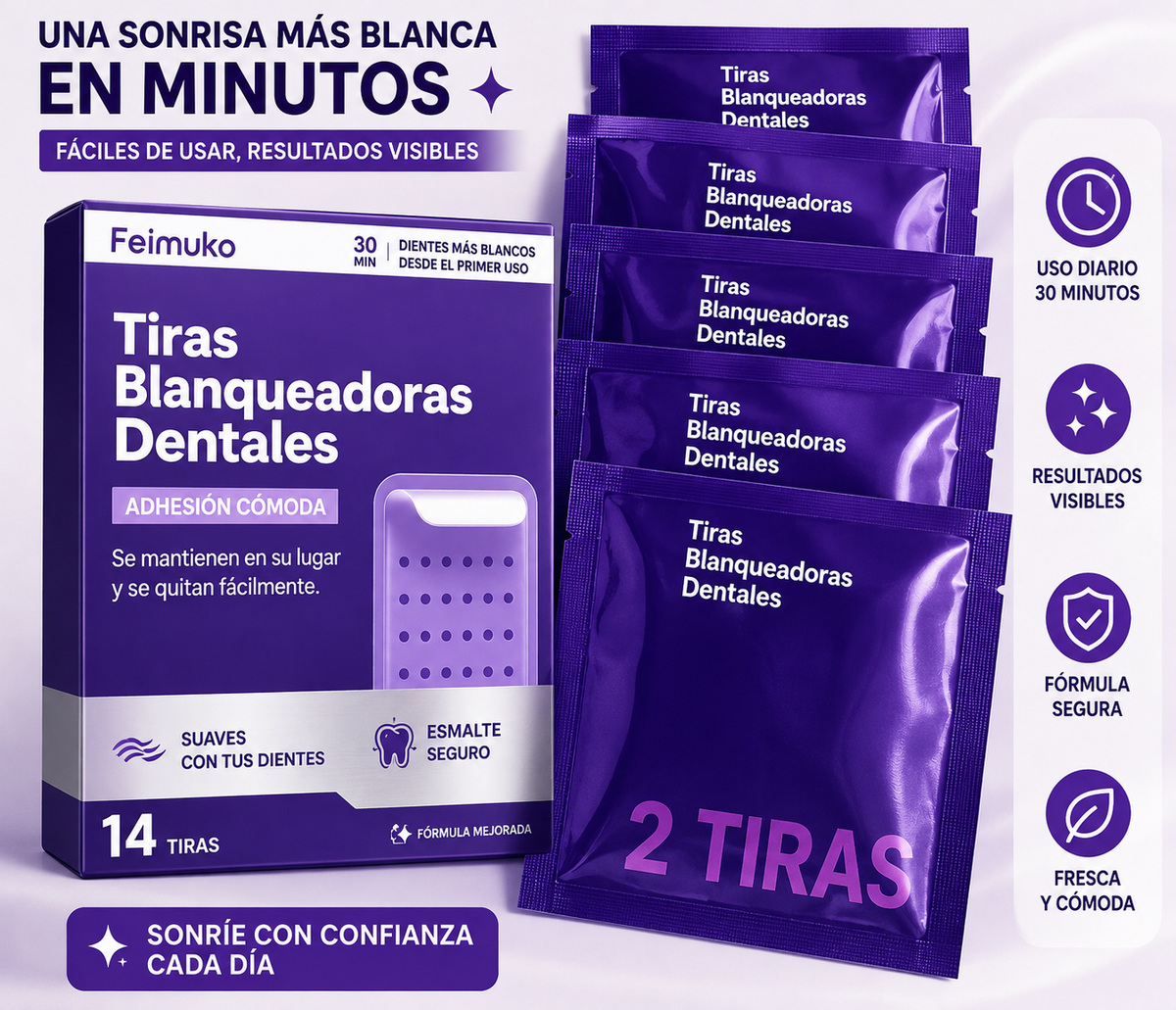 Tiras Blanqueadoras para Eliminar Manchas Amarillas
